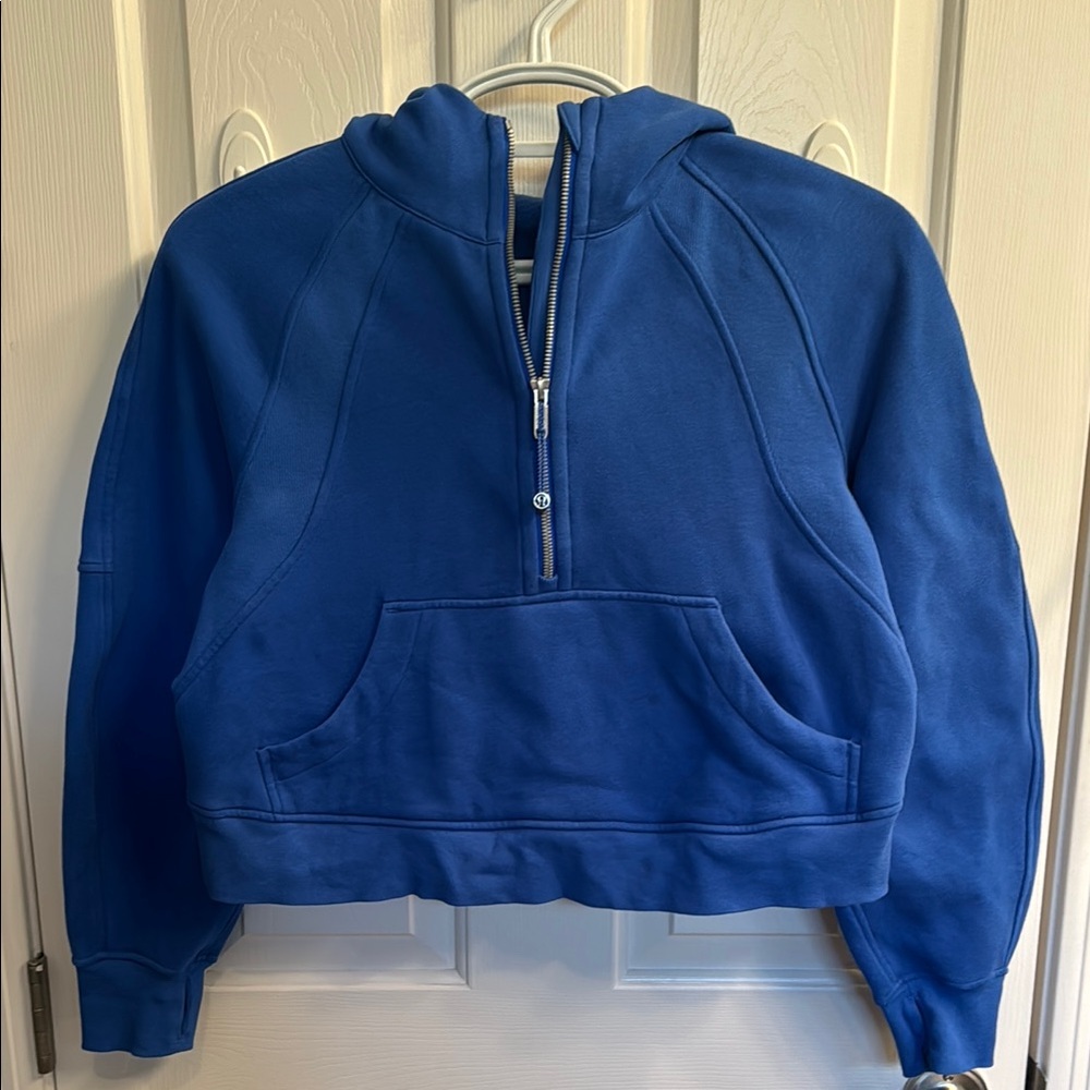 Lululemon oversized cropped half zip XS/S blue hoodie